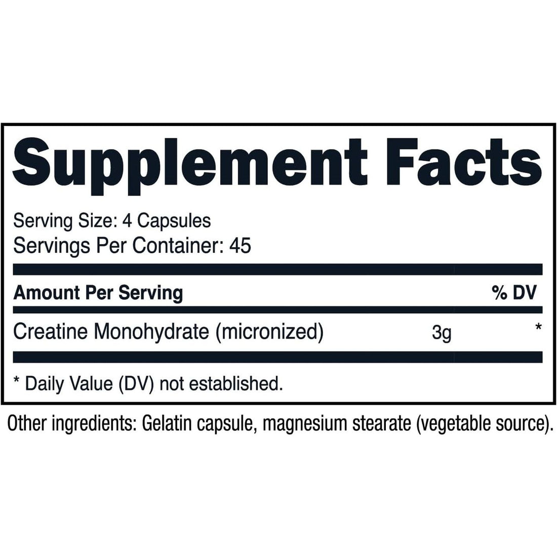 Creatine Monohydrate 3,000Mg, 180 Capsules (750Mg per Capsule) - Gluten Free, Non-Gmo