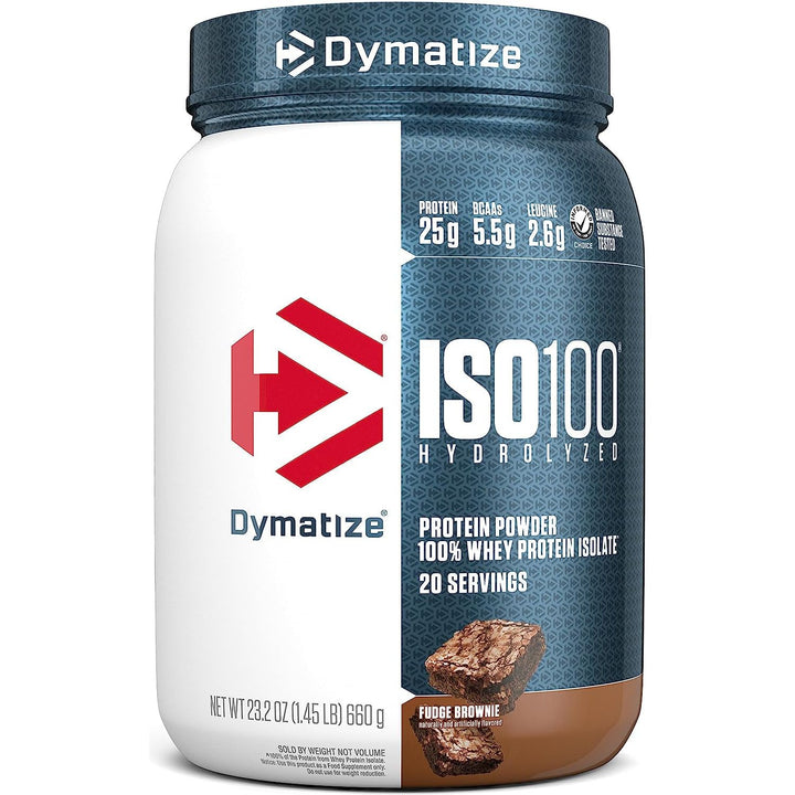 Iso-100 Hydrolyzed Whey Protein Isolate 20 Serves Fudge Brownie 640 Gram