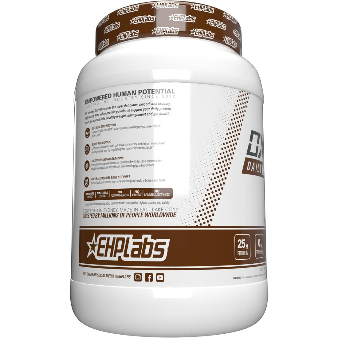 Ehplabs Oxywhey Lean Whey Protein Powder - 25G of 100% Pure, Lean, Non-Gmo Whey Protein Blend, Post Workout Fitness & Nutritional Shakes, Smoothies, Baking & Cooking - 27 Serves (Chocolate Caramel)