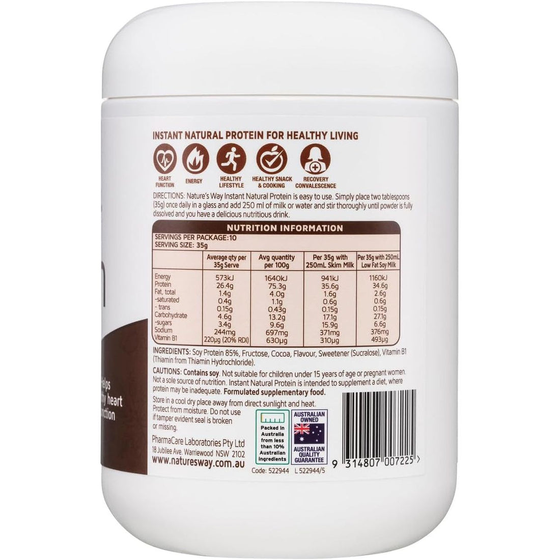 Instant Natural Protein Chocolate, 375Grams