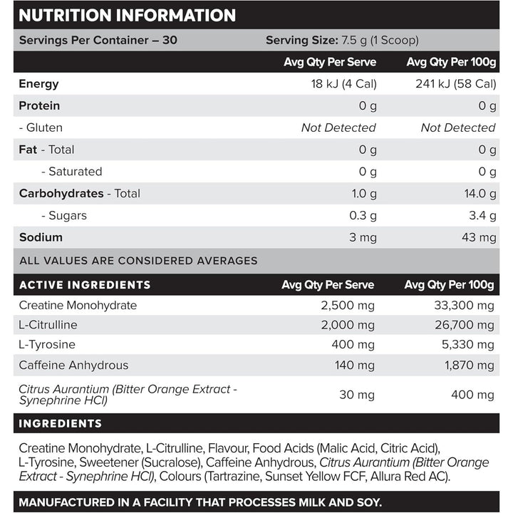 Pre-Workout Mango Passionfruit Legacy Sport 225G (30 Serves)