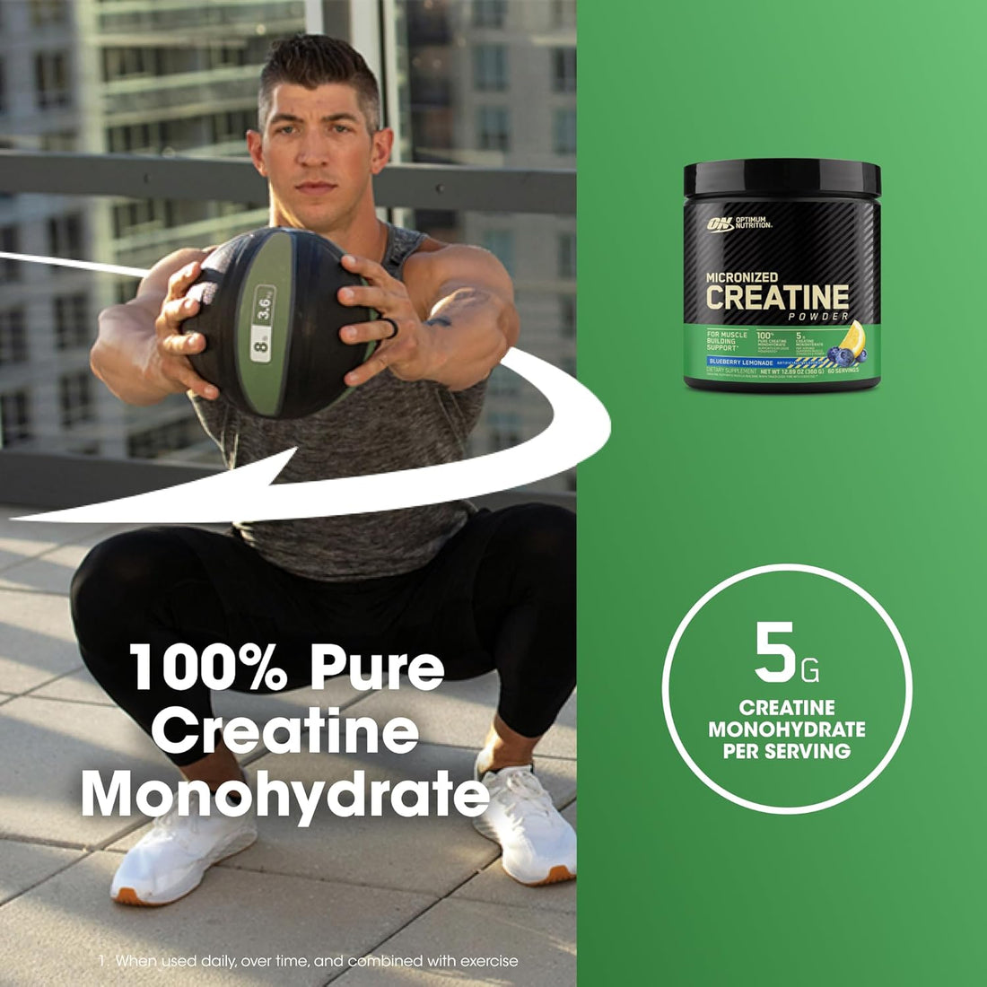 Micronised Creatine Blueberry Lemonade Powder 360 G