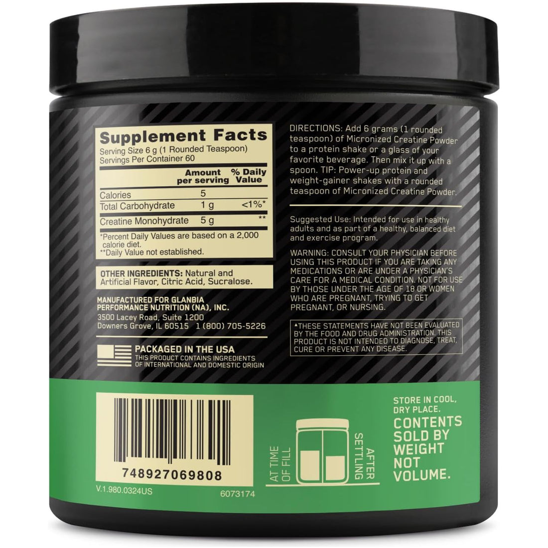 Micronised Creatine Blueberry Lemonade Powder 360 G