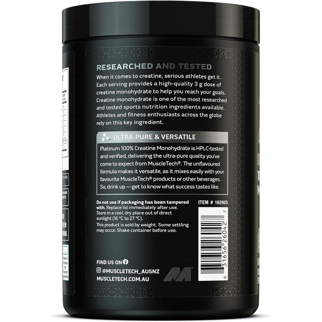 Platinum 100% Creatine Monohydrate Unflavoured 402G